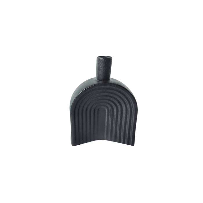 Elegant Collections 22cm Black Nordic Arch Ceramic Vase