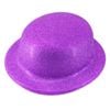 GLITTER BOWLER HAT Fancy Party Plastic Costume Cap Fun Dress Up Sparkle Purple