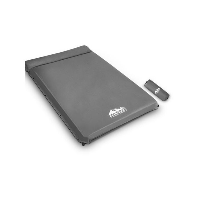 Weisshorn Self Inflating Mattress Double Camping 10CM Grey