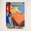 Galrie Monte Carlo Vintage Tennis Travel Poster - Perfect Wall Art for Any Space, White Frame, A3 30 x 42cm (12 x 16inch)