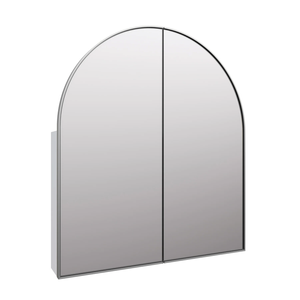 Future Glass Aria Framed Arch Mirror Cabinet - Arch 860 x 760mm - Brushed Nickel
