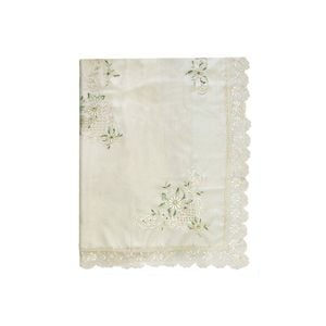Alice Flowers Cream Embroidered Cutout Rectangular Tablecloth 152 x 228 cm