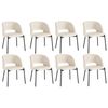 Oikiture 8x Armchair Dining Chair Accent Chairs Tub Armchairs Sherpa White&Black