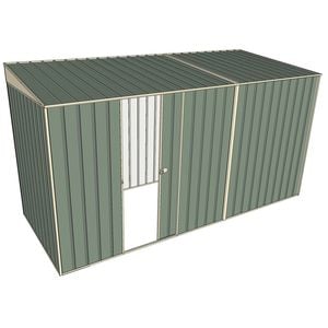 Build-a-Shed 1.5 x 3.7 x 2m Single Sliding Side Door Skillion Shed - Green