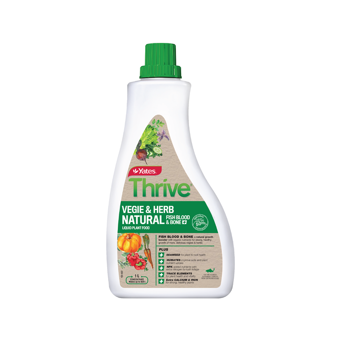 Yates 1L Thrive Natural Vegie And Herb Liquid Fertiliser
