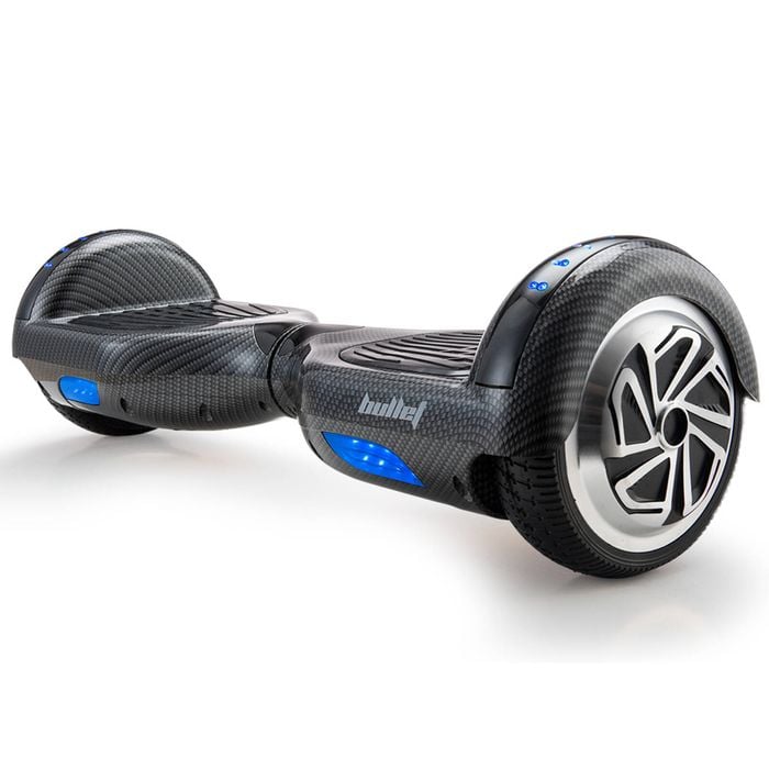 BULLET Gen III Hoverboard Scooter, Dual Copper Motors, UL Certified, AU Compliant, 6.5" Wheels, LED Lights, Carbon Fiber style