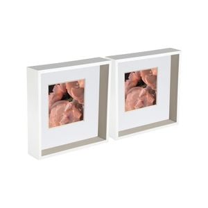 Nicola Spring 2 Piece 10 x 10 3D Shadow Deep Box Photo Frame Set - Craft Display Picture Frame with 6 x 6 Mount