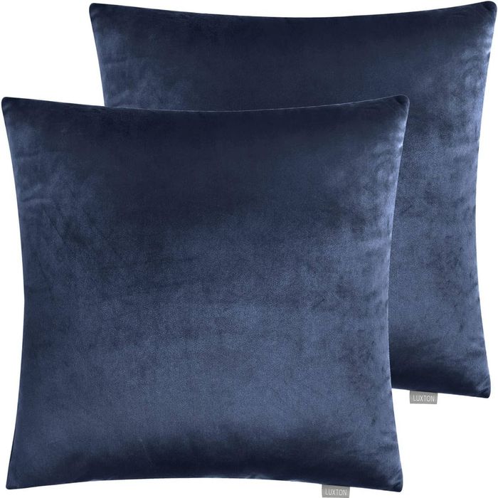 Velvet Square Cushion Cover 2pcs Pack - Indigo Blue