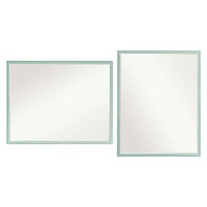 2 Set La Bella Turquoise Wall Mirror Rectangular Frame Makeup Decor Bathroom Vanity 70x90cm