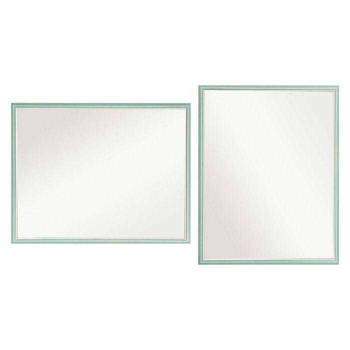 2 Set La Bella Turquoise Wall Mirror Rectangular Frame Makeup Decor Bathroom Vanity 70x90cm