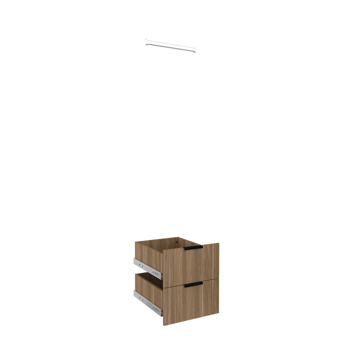 Lugna Cove 2 Drawer 1 Hangrail Insert Kit - Fits 450 x 580mm Cabinet Shell