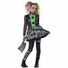 Crazy Carnival Clown Psycho Killer Evil Horror Halloween Child Girls Costume L