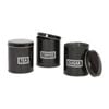 Harbour Housewares 3pc Round Metal Tea Coffee Sugar Canister Set