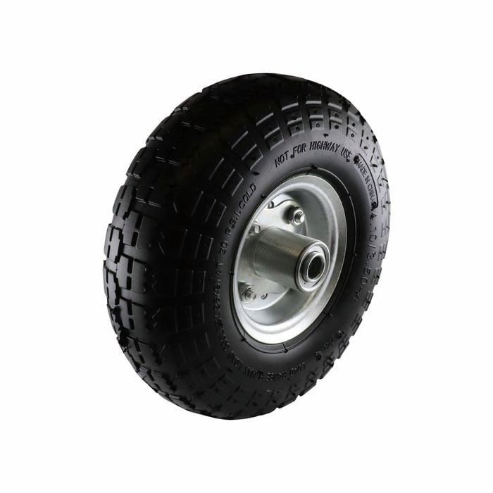 Move It 3.5 x 4" Pneumatic Steel Trolley Wheel with 5/8" Axle Diameter
