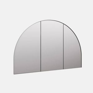 Future Glass Aria Arch Mirror Cabinet 800 x 1200mm - Brushed Nickel