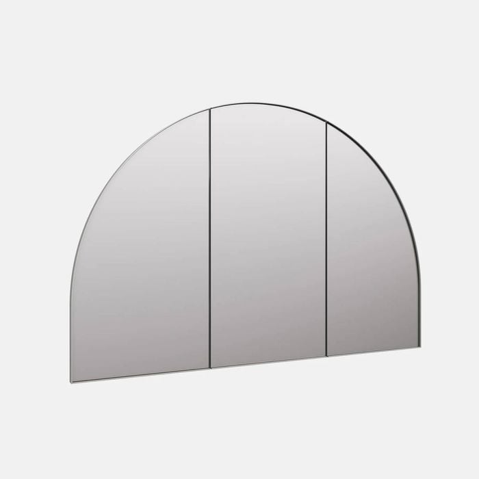 Future Glass Aria Arch Mirror Cabinet 800 x 1200mm - Brushed Nickel