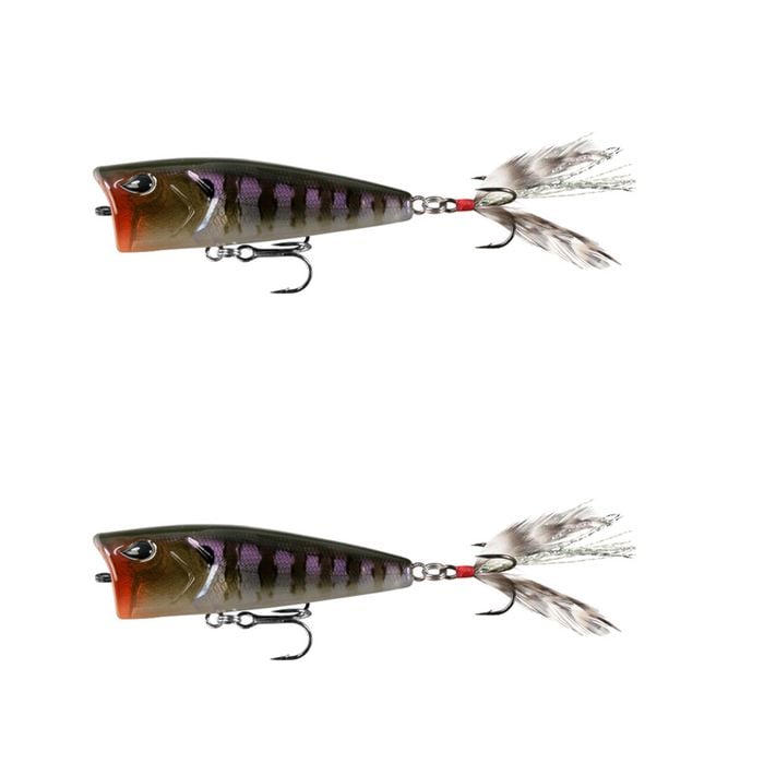 2x 13 Fishing 75mm Poppy Mc Pop Face Topwater Popper Lures - Rusty Bream