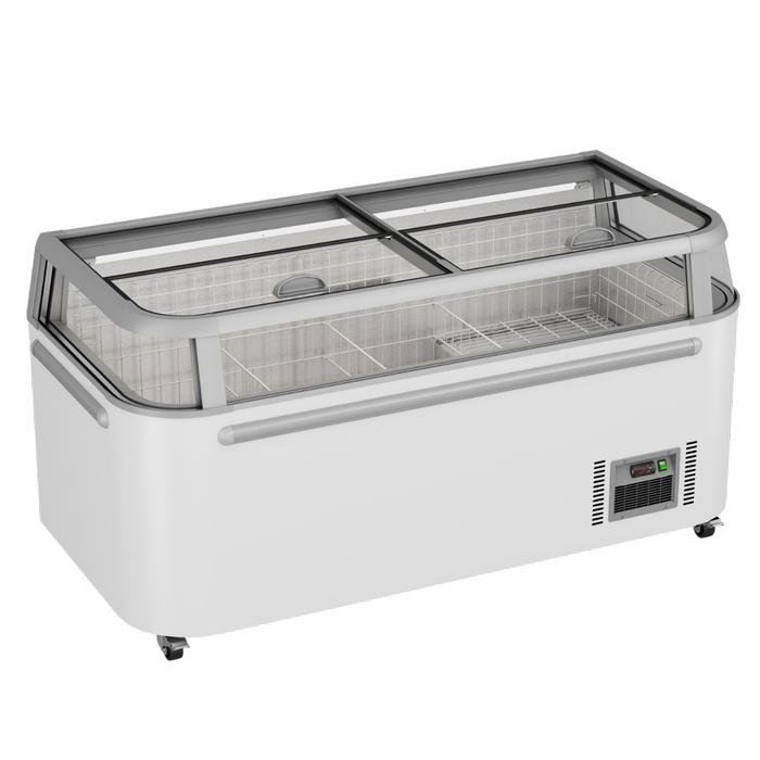 Thermaster 745l Supermarket Island Freezer With Glass Sliding Lids  - Commercial Chest Freezers (zcd-e185g)