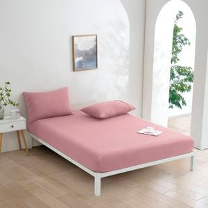 Dreamaker Micro Flannel Combo Fitted Sheet Set Pink Pearl King