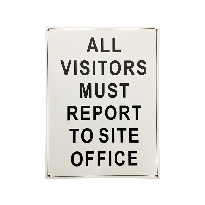 Brutus 450 x 600mm All Visitors Must Report to Site Office Plastic Sign