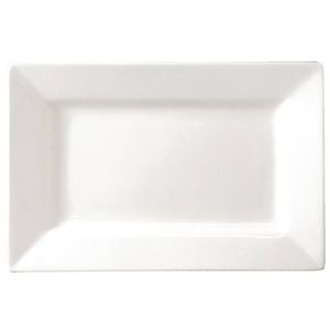 Olympia Rectangular Plates Lumina Wide Rim White 4 Pack 257x155mm Dinnerware Catering Tableware
