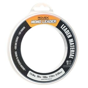 Rovex 100m Clear Monofilament Fishing Leader 30lb