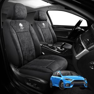 Australian Goose Edition Front Seat Covers for Ford Focus 2011 - 2018 (LW/LZ) - Suede, Universal Fit - Black