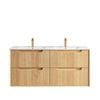 Attica 1200mm English Oak Baia Fluted Vanity with Ceramic Top and Double Basin