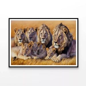 Lions Resting In the Grasslands  Print 100% Australian Made 90x60cm  (Poster)