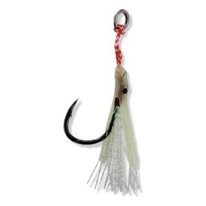 3 Pack of Large Surecatch Light Jigging Assist Hooks With Tinsel and Rubber