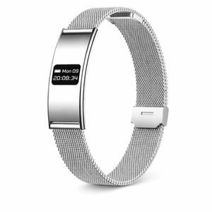 Smart Fitness Bracelet for Men & Women | HRV Stress Monitor & Pedometer | Android & iOS Mesh Silver