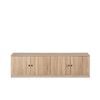 European Cabinetry Slim Round Black Bucharest TV Unit Natural Oak