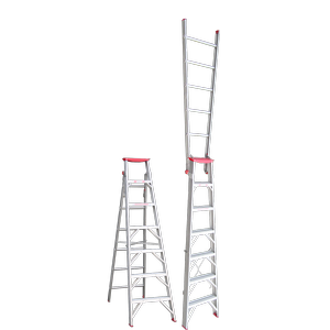 Indalex 2.1 - 3.8m 150kg Industrial Aluminium Tradesman Dual Purpose Step Ladder