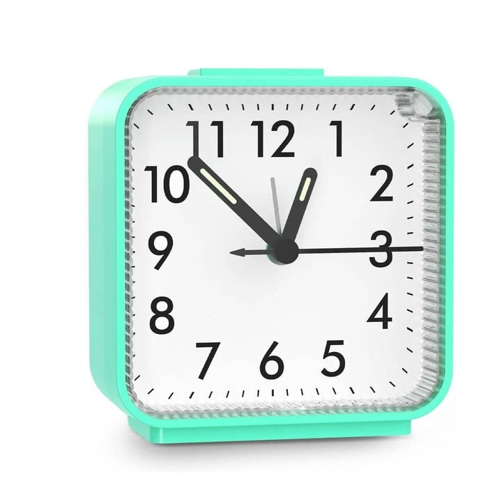 Small Silent Alarm Clock, Battery Operated, No Ticking, Snooze, Easy Set, Perfect for Office, School, Trip