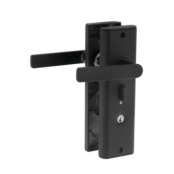 Lockwood Matt Black Nexion Vision Element Entrance Lockset