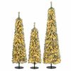 Costway Christmas Tree Set of 3 Pencil Xmas Trees Realistic Accumulated Snow w/LEDs