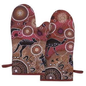 2pc Ashdene Spirit Land Hunting At Sunset Kitchen Oven Mitt Pot Holder 19.5x33cm