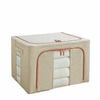Provecta 100L Foldable Storage Box with Crushed Steel Frame – Clothes, Quilt, and Toy Organizer in Beige