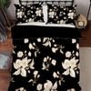 3D White Floral Black Quilt Cover Set Bedding Set Pillowcases 15