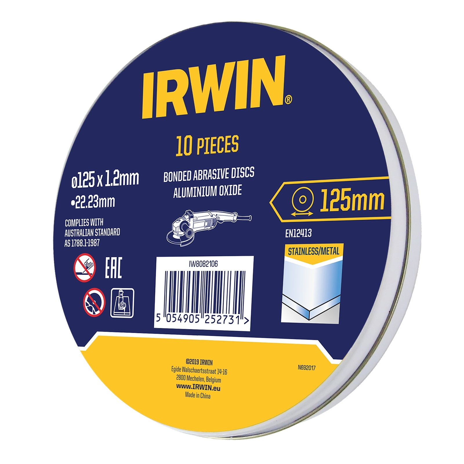 Irwin 125 x x Metal Cut Off Disc 10 Pack Bunnings