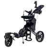CaddyTek CaddyLite EZ-S Pro Swivel 3-Wheel Golf Buggy with Seat - Black