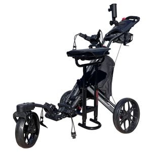 CaddyTek CaddyLite EZ-S Pro Swivel 3-Wheel Golf Buggy with Seat - Black