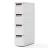 Costway Narrow Storage Cabinet Wheel 4Drawer Cart Organizer Dresser Chest