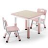 Playpals 3pcs Kids Activity Table And Chairs Set Height Adjustable 60x60cm Graffiti Desktop Pink