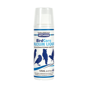 Vetsense Birdcare Calcium & Vitamin D3 Soluble Liquid For Birds 125ml