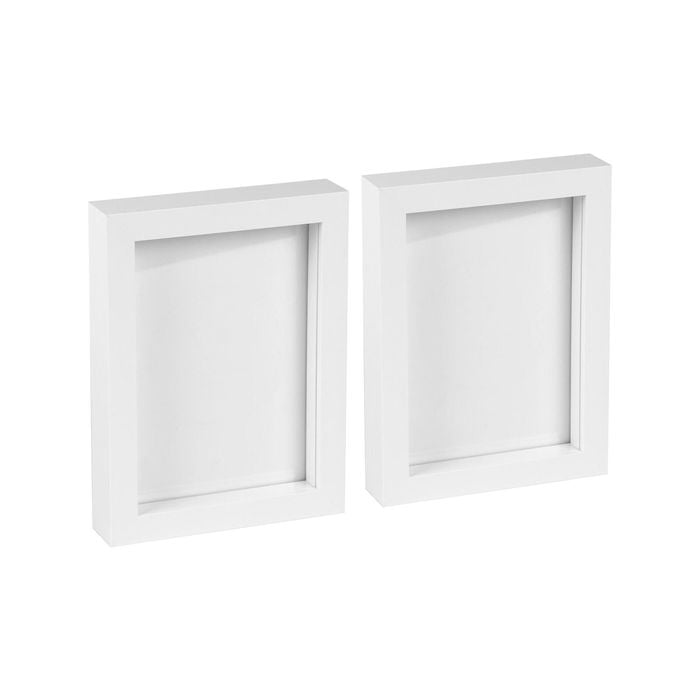 Nicola Spring 3D Box Photo Frames - 5" x 7" - White - Pack of 2