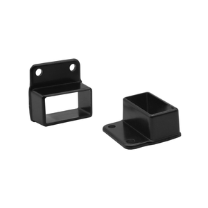 ProtectorAl 50 x 25mm Black Aluminium Balustrade Panel Wall Brackets - 2 Pack - Black