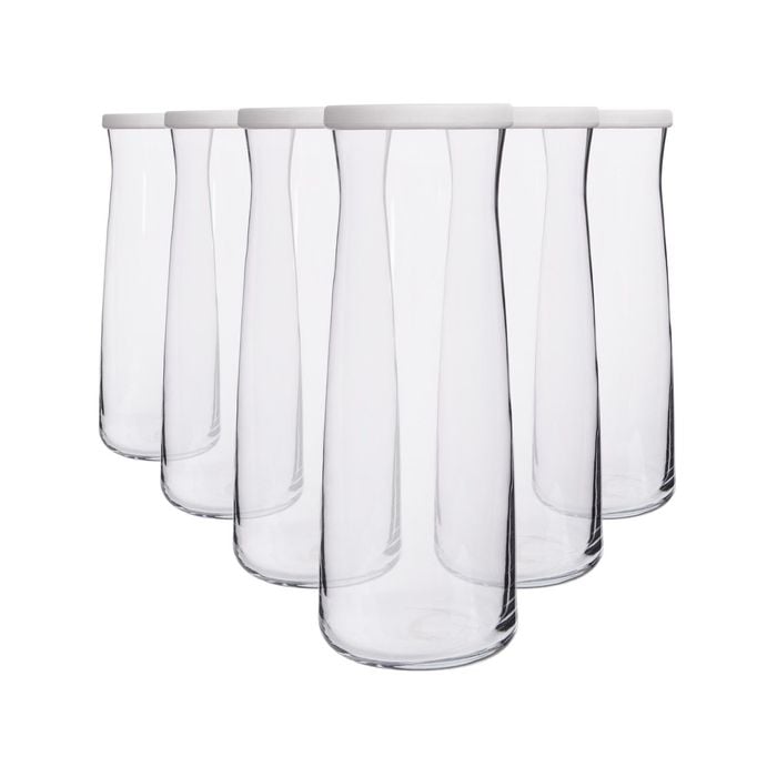 LAV Vera Glass Carafes - 1.2L - White Lid - Pack of 6