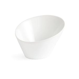 Olympia Whiteware Oval Sloping Bowls Porcelain Heat Shock Resistant White 203x176mm 700ml Pack of 3