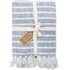 LVD Stonewashed Cotton Harbour Blanket Throw 140x200cm Blue Chambray